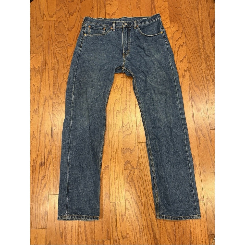 Levi's 505 Mens Straight Denim Jeans Size 36x34 Cotton Pants Stretch 2010's‎